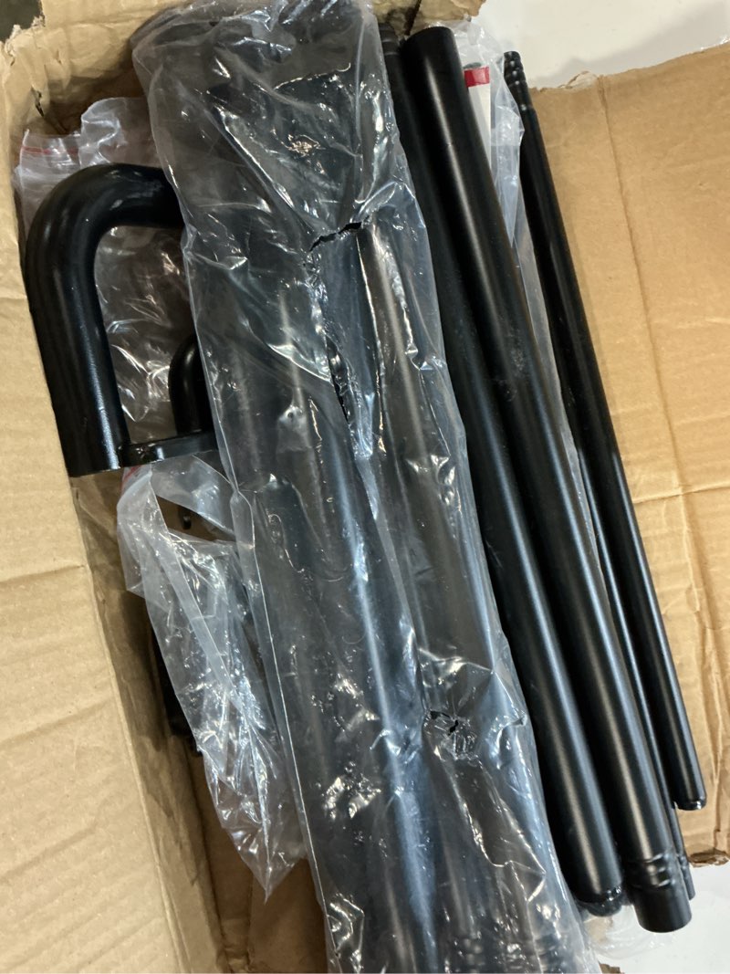 Condition photo showing New/Like New for gxoackj double curtain rods for windows 72-144 inch, 1 inch black adjustable around heavy duty decorative drapery rod for room