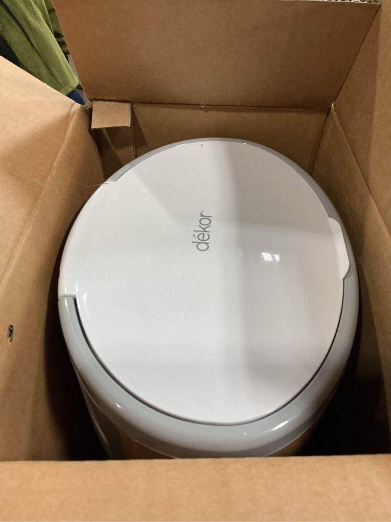 Condition photo showing As Is for Diaper Dekor EKO Classic Diaper Pail, White | ONLY Eco-Friendly Diaper Pail Made with 70% Recycled Materials | Hands-Free: Step–Drop–Done | Cost-Effective Refill System Eko White