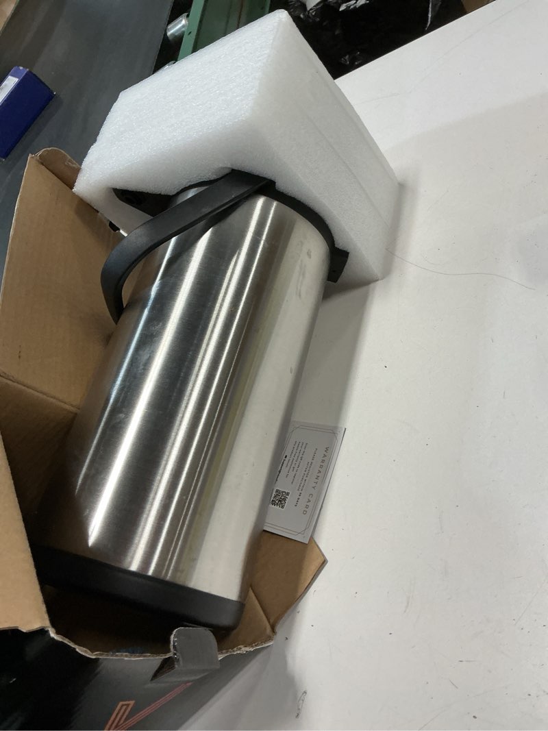 Condition photo showing Good Condition for Coffee Carafe for Keeping Hot - 102oz/3L Airpot Coffee Dispenser with Pump - Insulated Stainless Steel Hot Beverage Dispenser for Parties - Thermal Carafe for Hot Drinks Water Tea Chocolate 102 Ounces 1 Pack