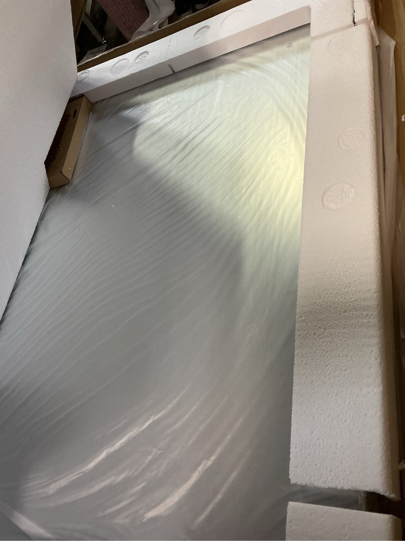 Condition photo showing New/Like New for loaao 22”x30” gold bathroom mirror, rounded rectangle gold frame mirror, brushed gold bathroom vanity mirror wall-mounted, anti-rust, hangs horizontally or vertically gold 22"l x 30"w