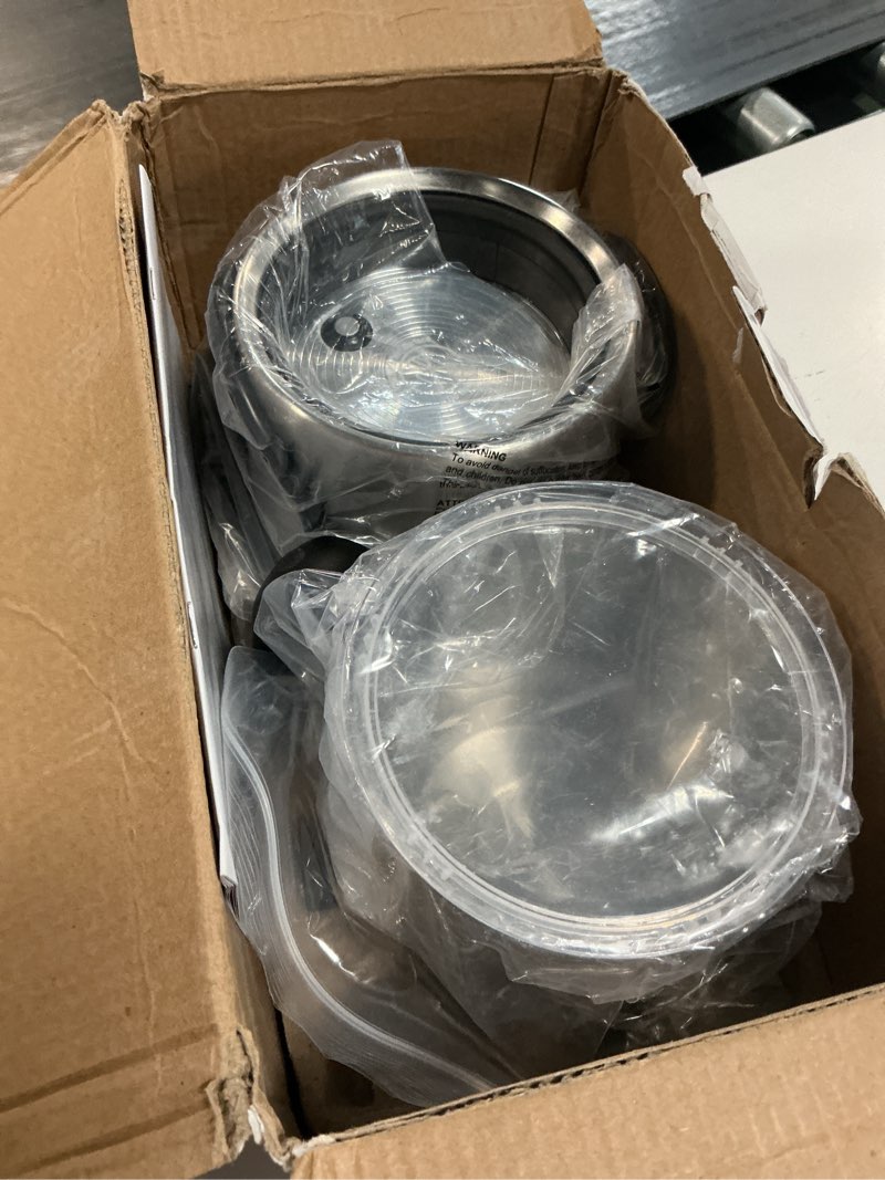 Condition photo showing As Is for milk frother and steamer, large capacity & detachable electric milk frother, automatic warm and cold foam maker, hot chocolate maker, stainless steel jug, 30.44oz./900ml