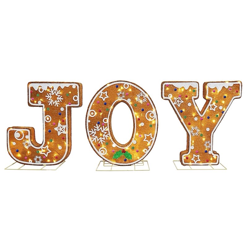 Holiday Living 2.5-ft LED Gingerbread Joy Sign Decoration 