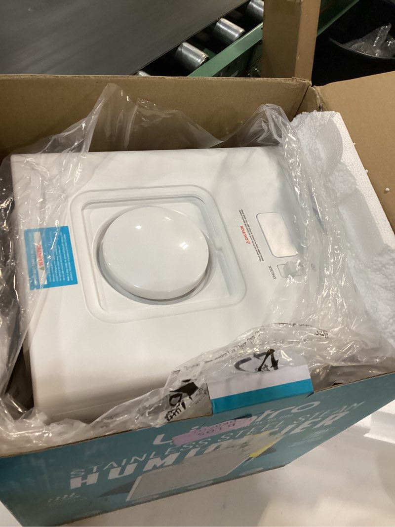 Condition photo showing Good Condition for Stainless Steel Humidifier, 3L Warm Mist Humidifier, Easy Clean with Warm Steam Humidifier, Healthy Air Mist Humidifiers for Bedroom Living Room, with Sleep Mode and Auto-off Setting 3LWhite