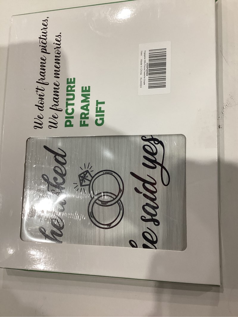 Condition photo showing New/Like New for Engagement Gifts for Newly Married Couples, Wedding Picture Frame, He Asked She Said Yes, 4x6 Inch Photo