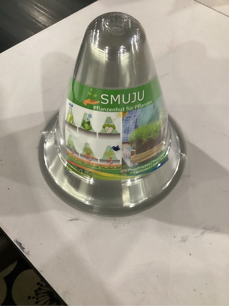 Condition photo showing Good Condition for ?10 pieces? garden cloches for plants, large plant covers plant protectors transparent bell jar cloches to protect plants from birds, slugs, frost, freeze weather, 10.6" d x 9.5" h, transparent large 10 pieces