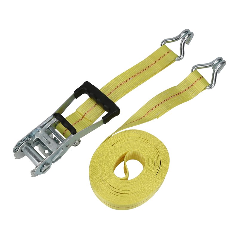 Hyper Tough Brand 2”x27" Tie down Straps with over Size Ratchet Handle 3333lbs, Work Load with DJ-Hooks Single Pack