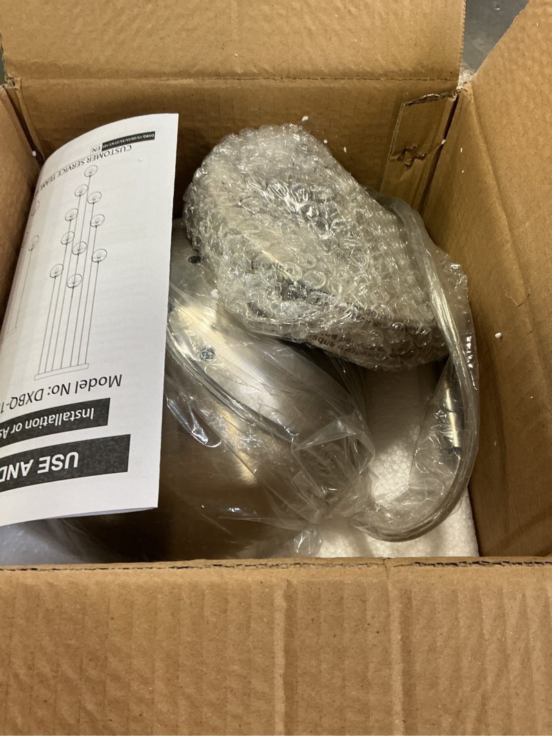 Condition photo showing New/Like New for Mccokaige 8 Inch Nickel Mid Century Modern Pendant Light Pendants for Kitchen Island Frosted Milky W