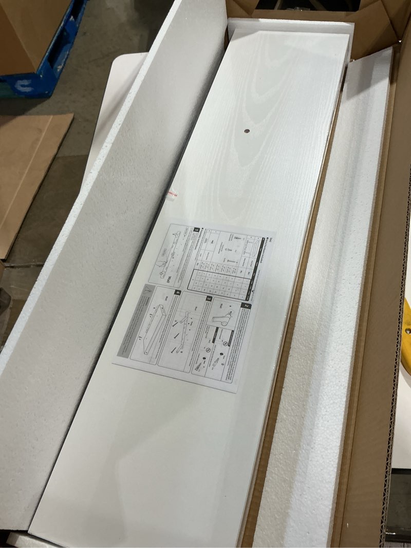 Condition photo showing New/Like New for 32 inch floating shelves for wall 2 pack, 8"d wood grain bathroom shelves | invisible brackets, white finish, easy install | engineered wood storage shelves for kitchen, study, bedroom white finish 32"wx8"dx1.2"h, 2pack