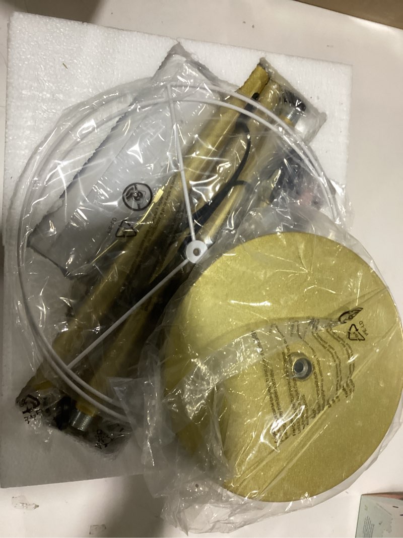 Condition photo showing New/Like New for Nintiue ?Upgraded? Dimmable Floor Lamp for Living Room, 11W LED Bulb Included, Modern Standing Lamp, Tall Pole Light with Linen Shade for Bedroom Reading Office Corner Nursery-Gold Gold-Mental Base-White Shade