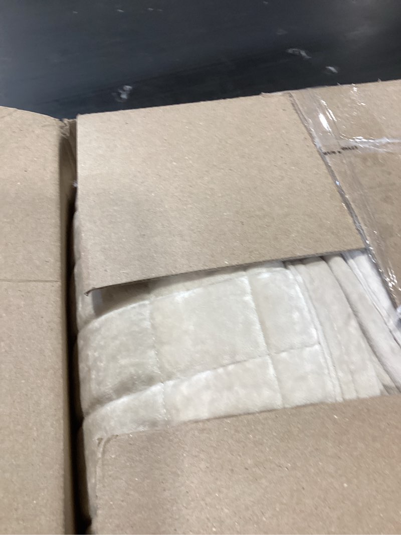 Condition photo showing Good Condition for recyco luxury velvet quilt set king size bedding sets, ultra soft velvet comforter set, lightweight channel box stitch oversized bedspread coverlet for all season, with 2 shams, beige king/cal king (108" x 92") beige