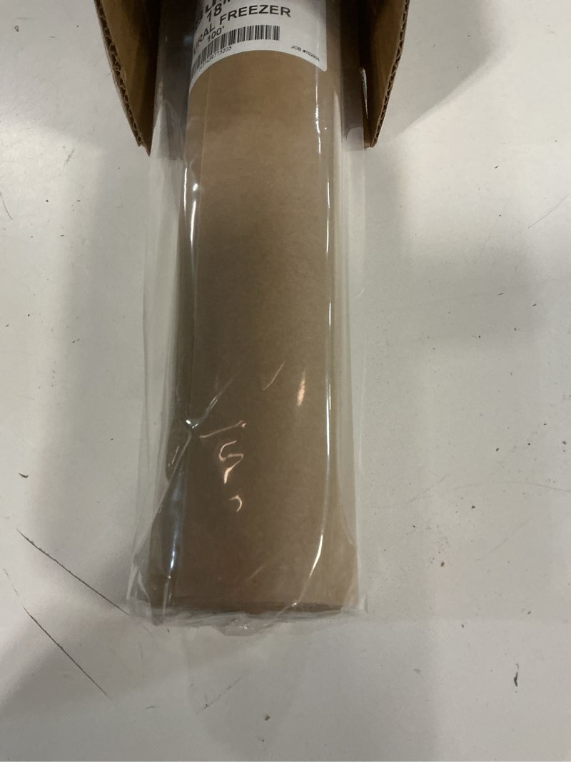Condition photo showing New/Like New for 18" x 1200" (100') Made in USA Brown Freezer Paper Roll – Moisture-Resistant Wrap, Prevents Freezer Burn, Keeps Meat Fresh for up to 1 year – Plastic Coated Paper for Meat, Fish, and Poultry Brown 18" x 100'