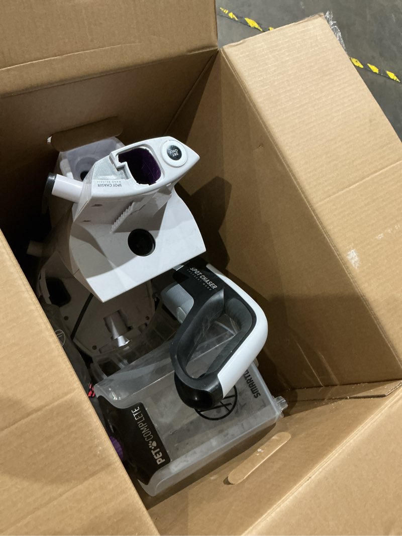 Condition photo showing As Is for hoover smartwash pet automatic carpet cleaner machine with spot chaser wand, deep cleaning carpet shampooer machine, pair with a hoover carpet cleaner solution for a bright, refreshed home
