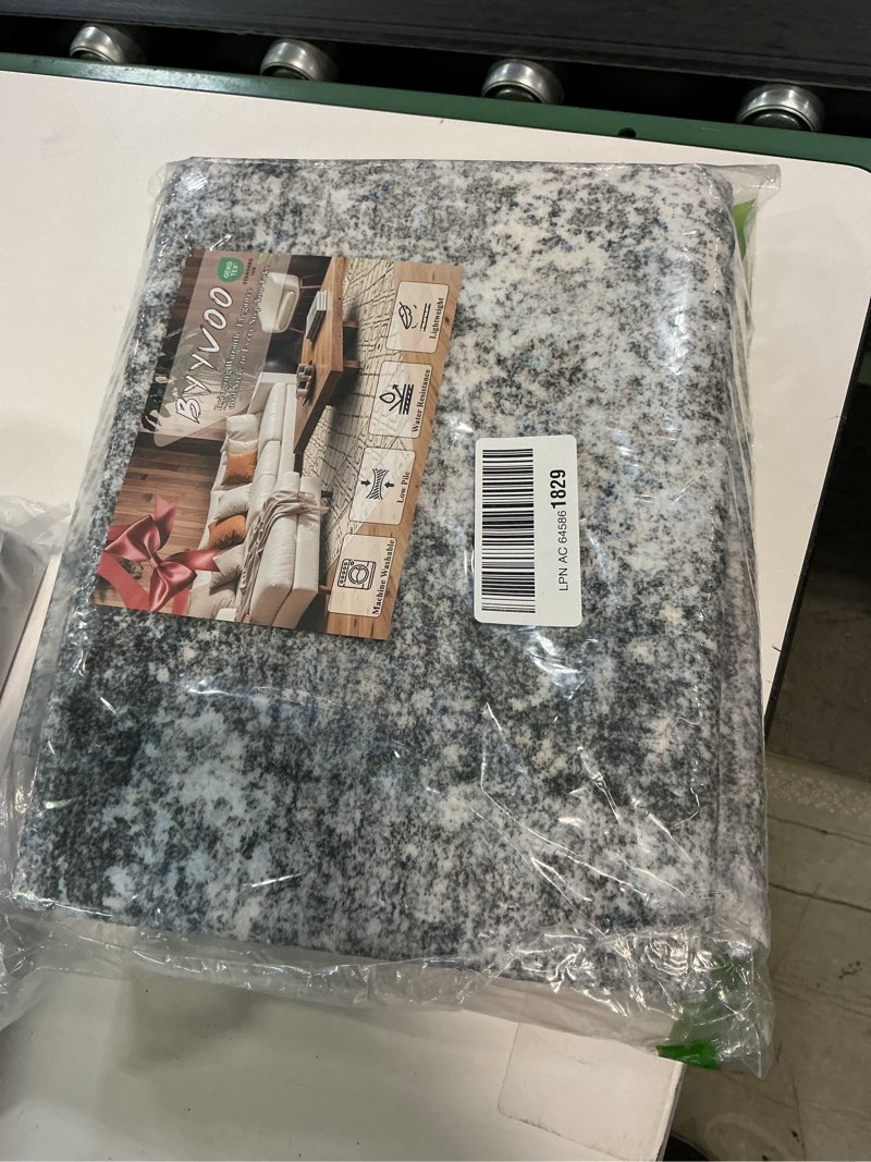 Condition photo showing Good Condition for 3x5 Washable Entryway Rug – Non-Slip Rubber Backed Small Area Rug for Kitchen, Bedroom, Living Room, Office – Soft Low-Pile Thin Modern Abstract Neutral Throw Rug ?Blue Gray,3x5? 3' x 5' (Rectangular) Blue Gray