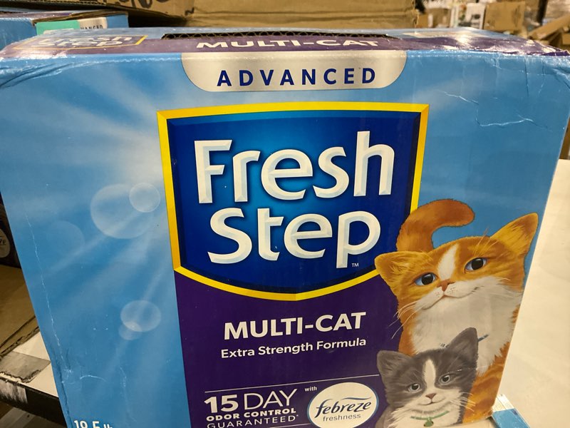 Condition photo showing New/Like New for Fresh Step Advanced Multi Cat Clumping Litter with Febreze Freshness, Fresh Step Clumping Cat Litter Extra Strength Formula, 37 lbs. (2 x 18.5 lb. Box)