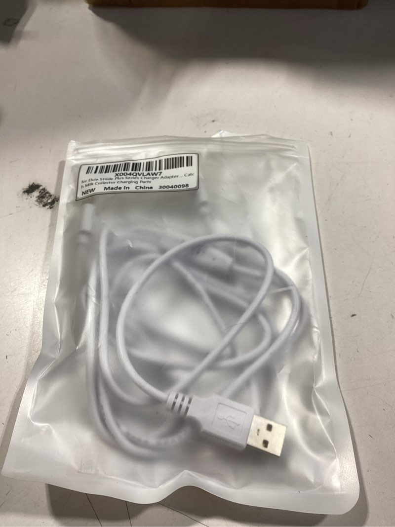 Condition photo showing Good Condition for Breast Pump USB Charger Cord Compatible with Elvie Wearable Breast Feeding Pump Stride 2, Double Pump, V2, Hospital-Grade, Stride Plus Catch Milk Collector Replacement Charging Parts Power Cable 5.9FT