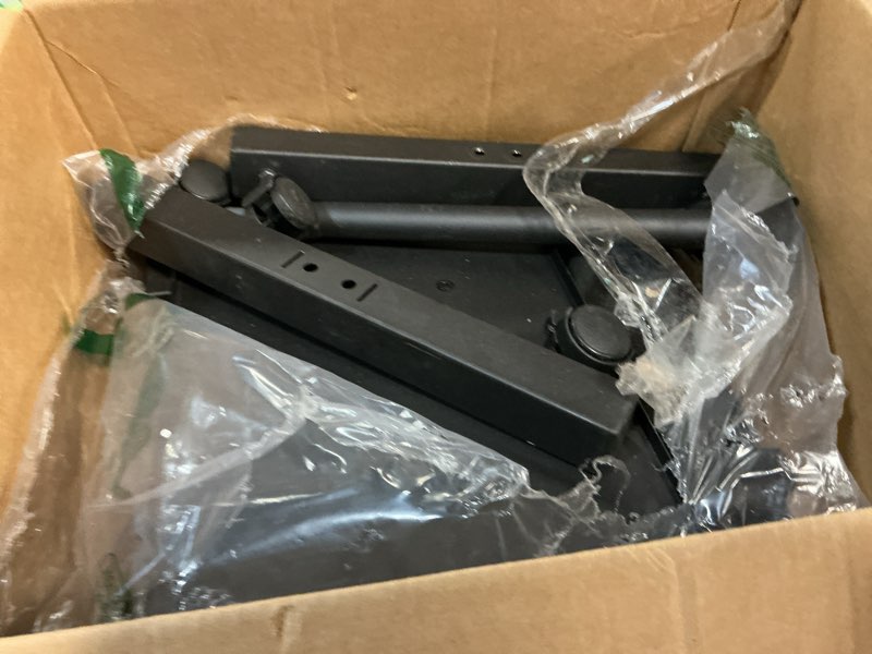 Condition photo showing As Is for ( incomplete) Dining Cart Table with Three Shelf, Movable Outdoor BBQ Grill Pizza Oven Stand with Three Hooks, Kitchen Cart Island Multifunctional Food Prep Table for Inside and Outside (Black)