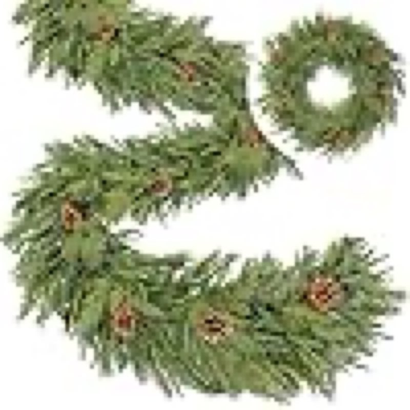 (similar)extra thick&lush-6 ft by 10 inch real touch norfolk pine garland,christmas garland artificial realistic soft thickness greenery pine cypress pinecones garlands for mantle fireplace home indoor outdoor