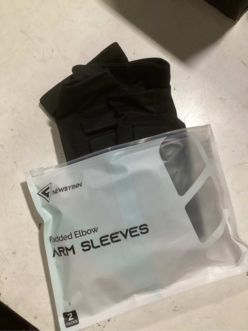 Newbyinn Padded Arm Sleeves 2 Pack, Elbow Forearm Crashproof Pads for Football Basketball Volleyball