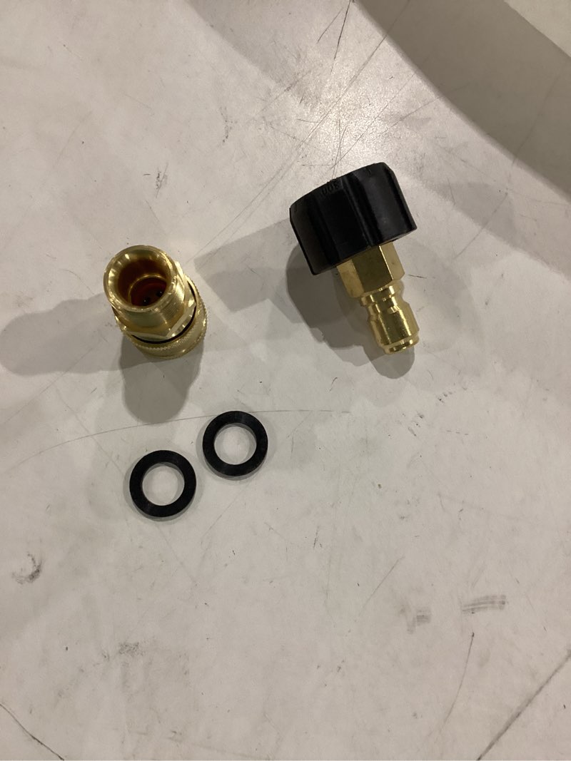 Condition photo showing New/Like New for pressure washer quick connect fittings, quick connect kit m22 14mm to 3/8 inch, 2 pieces m22 14mm to 3/8" 1 set
