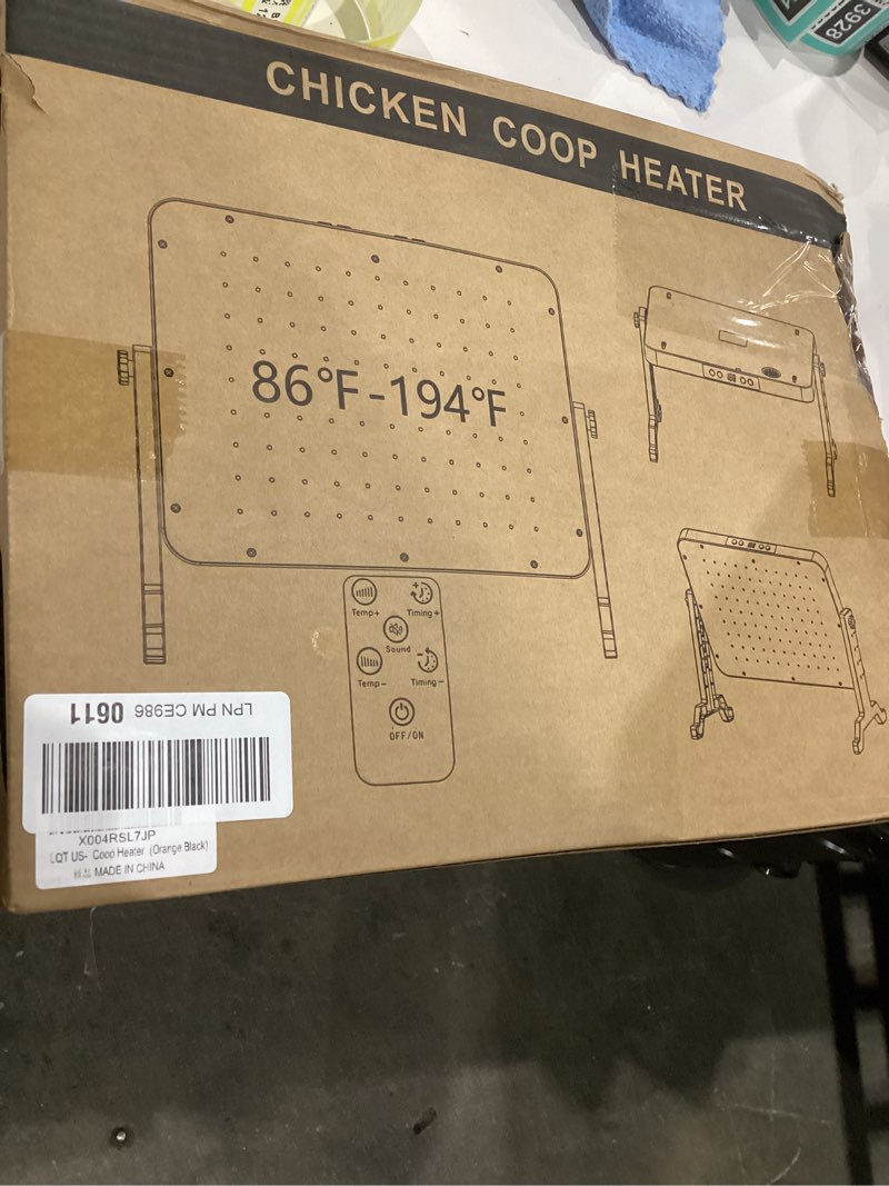 Condition photo showing As Is for Chicken Coop Heater for Winter,200W Smart Brooder Coop Heater with Overheating Protection,Radiant Heat Panel with Remote Control Timer & Adjustable Temp,Large Heat Warmer for Chicken Kitten Puppy Pets