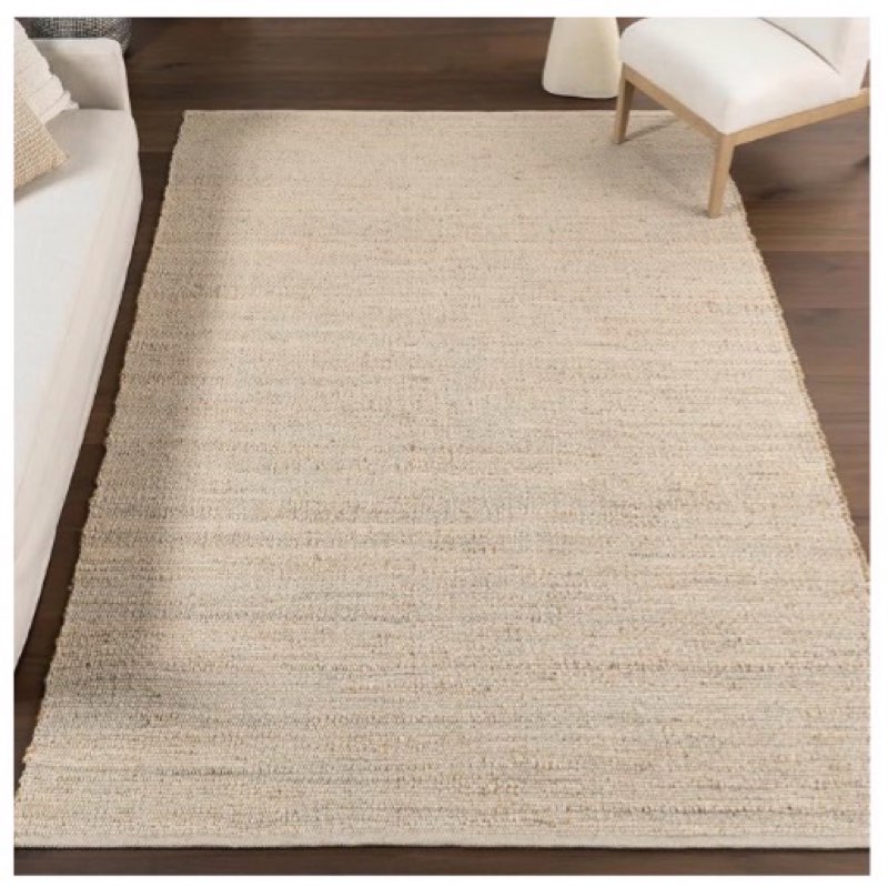  nuloom 9’6” x 13’6”  elfriede jute & cotton hand woven area rug, natural, solid rustic farmhouse style, weaved design, natural fiber, for bedroom, living room, dining room, hallway, office, entryway