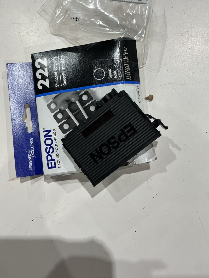 Condition photo showing Good Condition for epson 222 claria ink standard capacity black cartridge (t222120-s) works with workforce wf-2960, expression xp-5200
