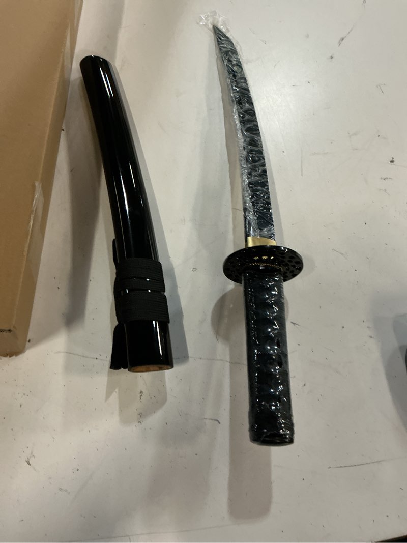 Condition photo showing Good Condition for jihpen sword,wakizashi.tanto full tang sword set,spring steel, sharp, tanto -22in