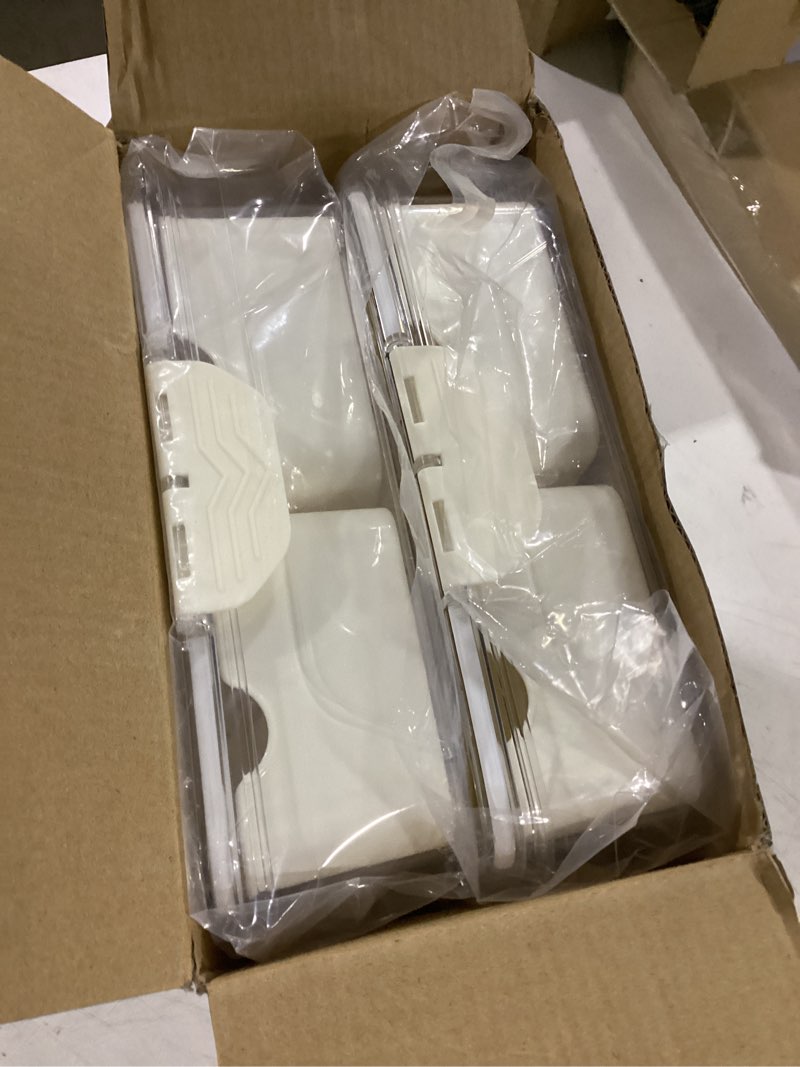 Condition photo showing Good Condition for 2 pack snackle box container - dishwasher safety divided, serving tray with lid and handle - charcuterie board for portable snack platters - clear organizer for fruits snacks,perfect for road travel bundle 2 pack (8-compartments)