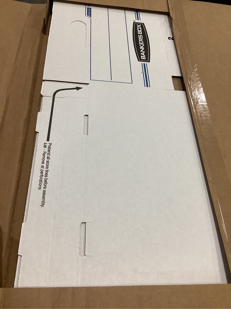 Condition photo showing Good Condition for bankers box 4-pack basic duty file storage boxes with lids, letter/legal, stor/file, (0070308)