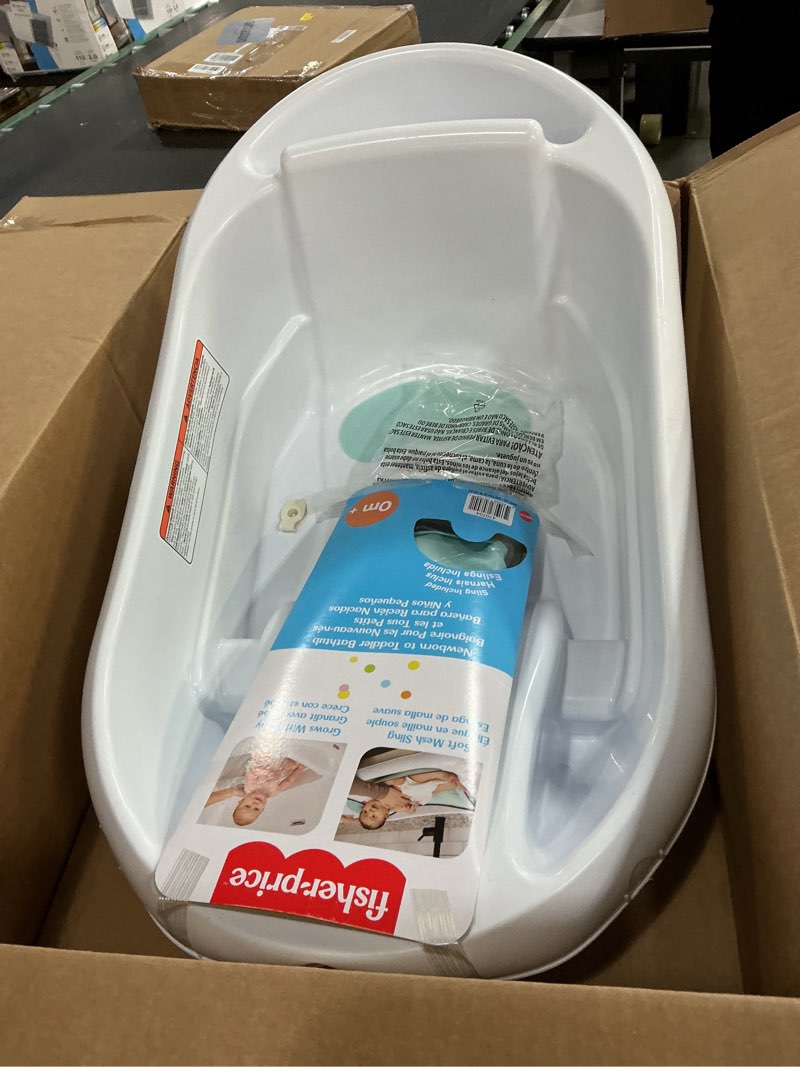 Condition photo showing Good Condition for Fisher-Price™ 3-N-1 Grow with Baby Infant to Toddler Bath Tub with Supportive Sling