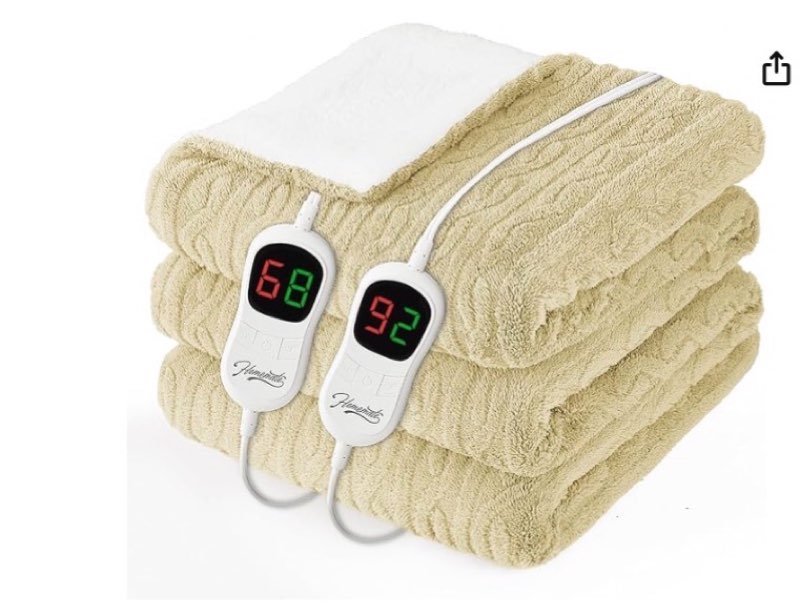 Homemate Electric Heated Blanket Queen - 84"x90" Heating Bed Blankets Throw with 10 Heating Levels 8