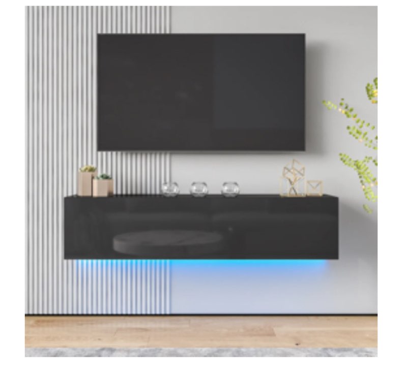 Arcelay Anthrone Floating TV Stand for TVs up to 65", Wall Mounted Media Console with LED Lights
