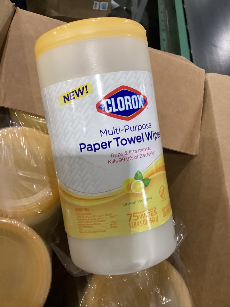 Condition photo showing Good Condition for Clorox 32578 Multi-Purpose Paper Towel Wipe, Lemon Verbena Scent, 75-Ct. - Quantity 6