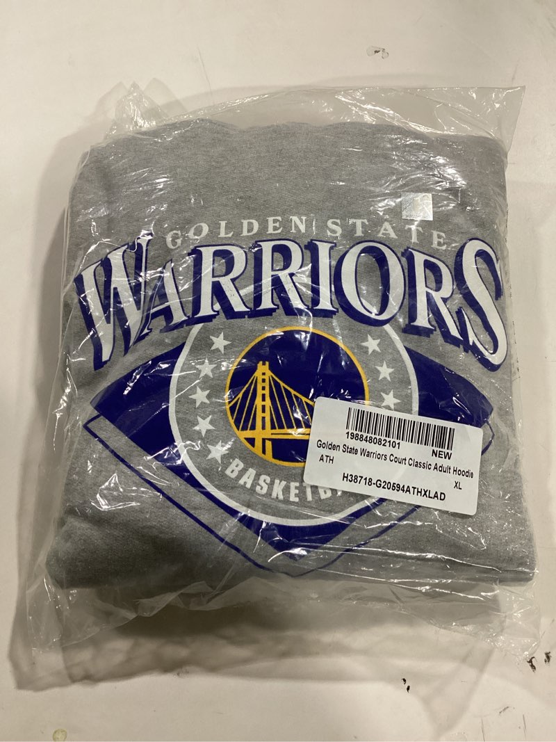 Condition photo showing Good Condition for Junk Food NBA mens Junk Food X Nba - Court Classic - Officially Licensed Nba Adult Hooded Fleece Sweatshirt for Men & Women Golden State Warriors X-Large Athletic Heather