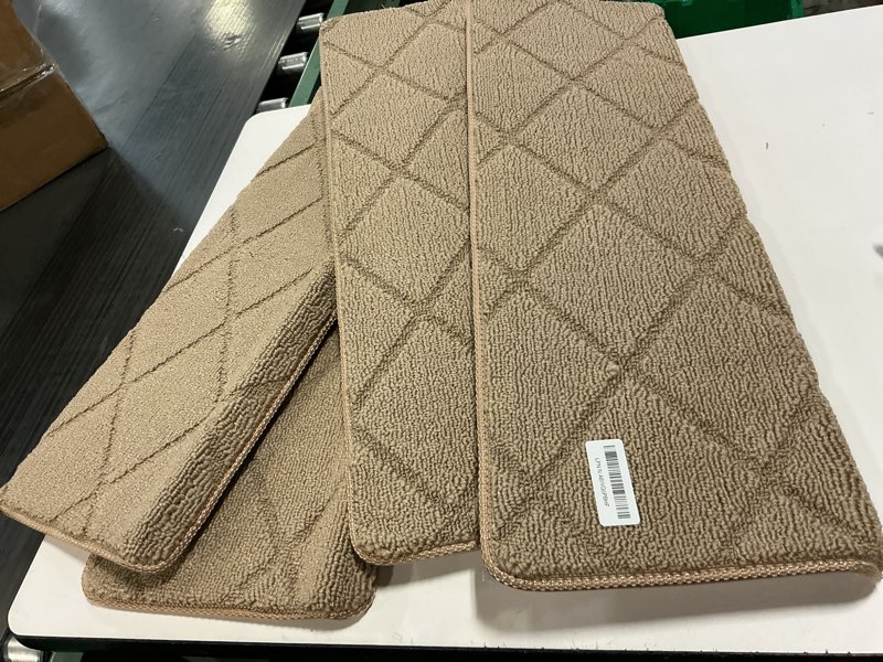 Condition photo showing Good Condition for MBIGM Bullnose Non-Slip Stair Treads w/Reusable Adhesive 14 Pack 9.5\" x 30\" Wooden Steps Protection - TPU Backing with Steel Reinforcement - Anti-Slip Solution Basketweave Beige Non Slip Stair Tread 9.5\" x 30\" Beige - Basketweave 4