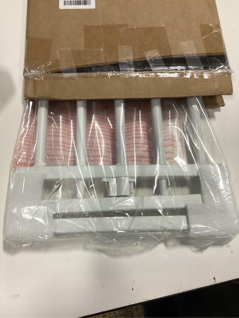 Condition photo showing New/Like New for Malier Indoor Dog Gate with Door, 34-55" Extra Wide Full Metal Pet Gate Short Dog Gate for Stairs, Pressure Mount 10'' Tall Small Puppy Low Gate Easy Step Over for Doorways White 10''H × 34''- 55''W