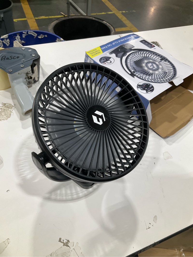 Condition photo showing Good Condition for korbot 8-inch clip on fan - 20000mah portable fan battery rechargeable with 3 speeds and strong airflow, usb fan small desk fan personal quiet fan for office, stroller, bedroom, camping, gifts for men black