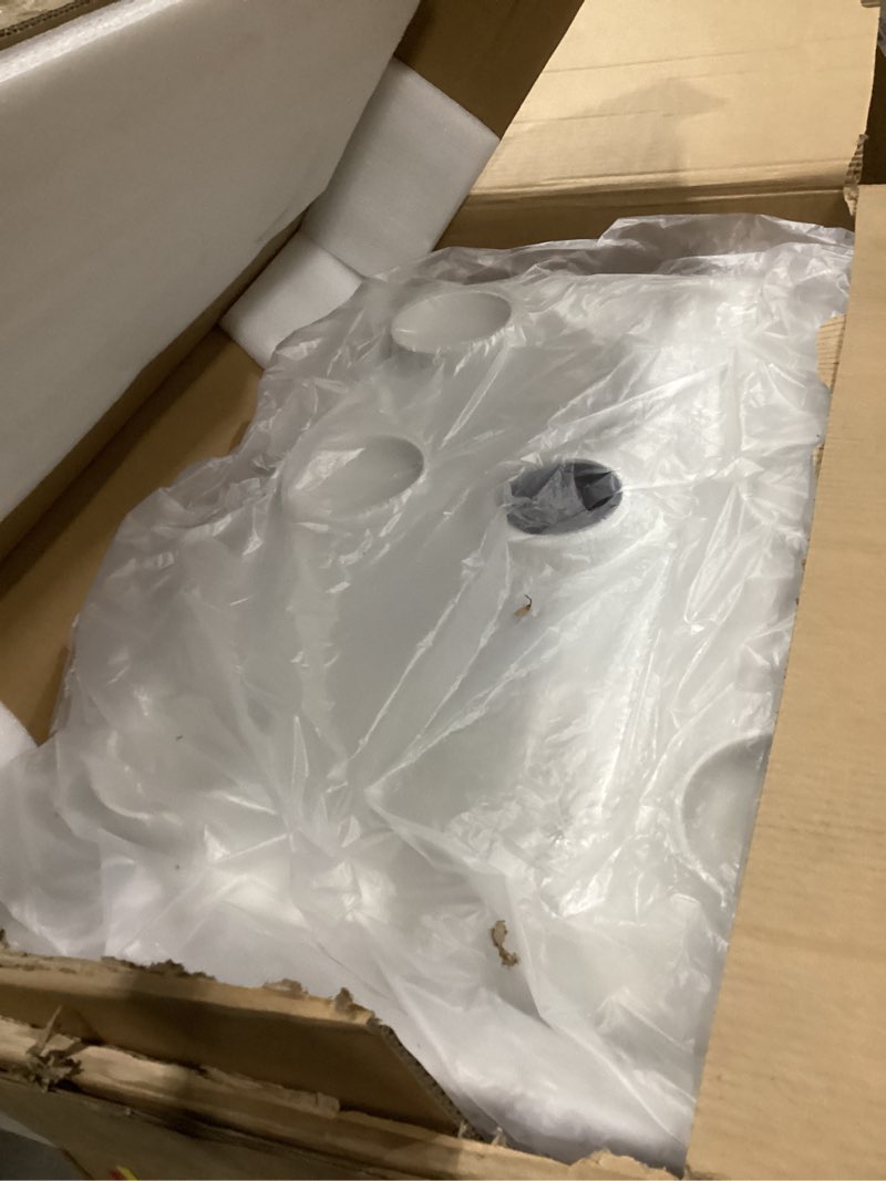 Condition photo showing New/Like New for DreamLine SlimLine 32 in. D x 60 in. W x 2 3/4 in. H Right Drain Double Threshold Shower Base in White Right Drain White 32 inch D x 60 inch W
