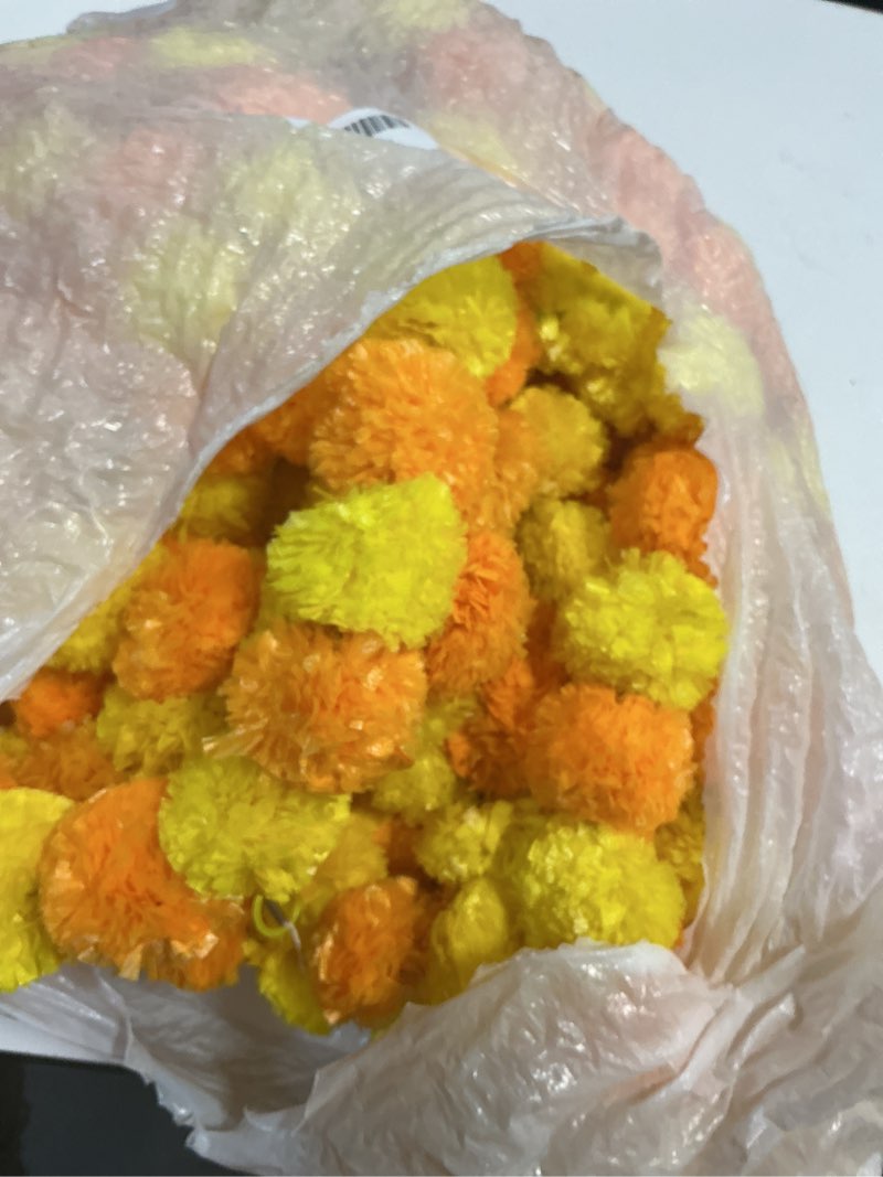 Condition photo showing Good Condition for 5 pc - 5 feet marigold garland |indian/american wedding party mantle decoration, faux garlands wedding garland, diwali decoration, spring bush floral! (mango & yellow mix) yellow and orange mix