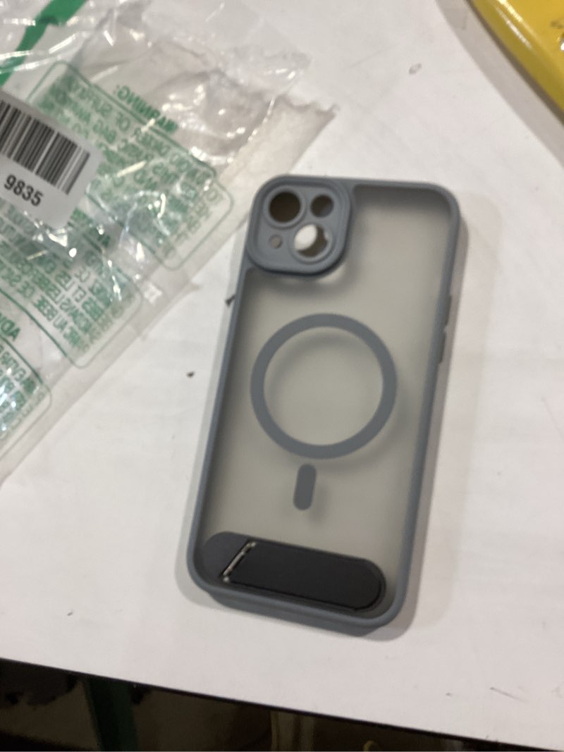 Condition photo showing Good Condition for magnetic compatible with iphone 15 plus case, [built-in kickstand][full camera protection][compatible with magsafe][anti-fingerprint] shockproof phone case for iphone 15 plus 6.7",gray iphone 15 plus gray