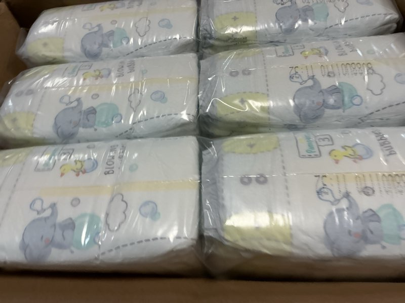 Condition photo showing New/Like New for pampers swaddlers diapers, size 3 (13-26 lbs), 168 count, absorbent, keeps baby dry and comfortable, skin safe disposable baby diaper size 3 168