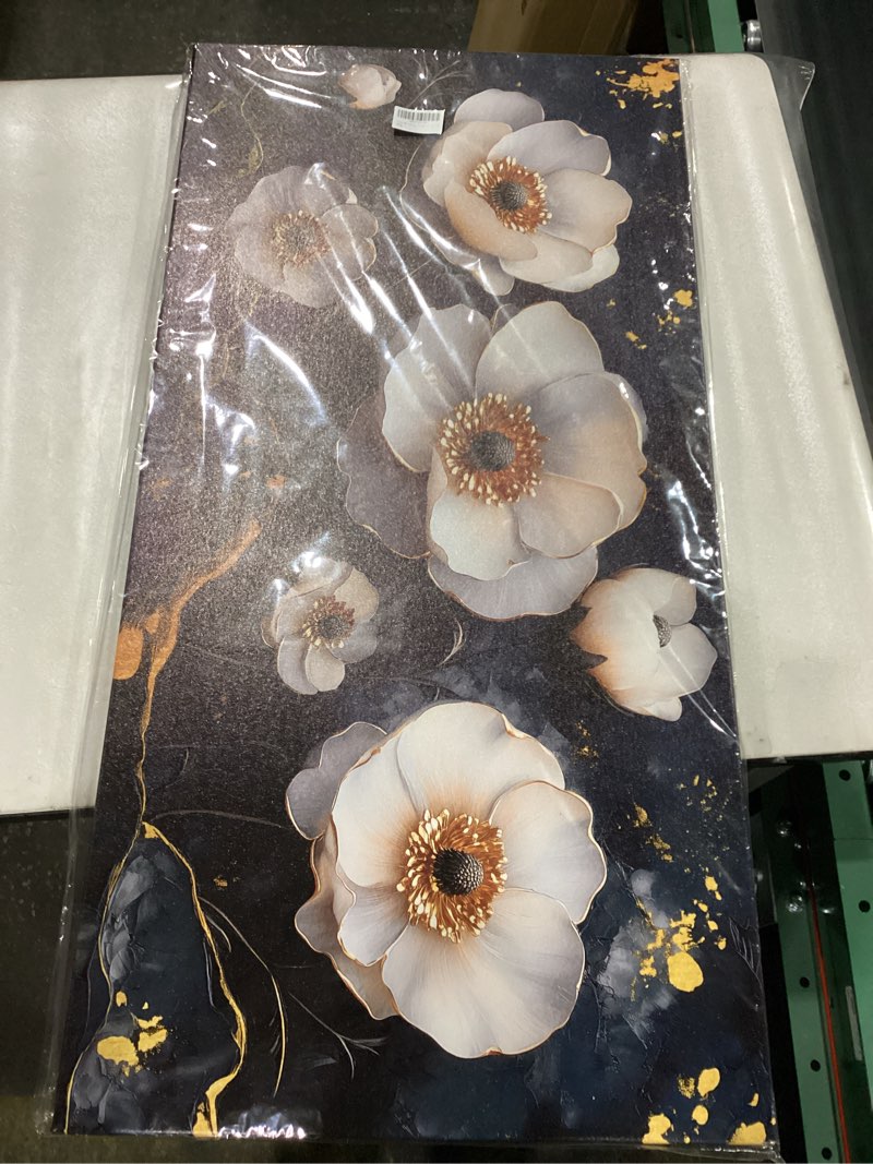 HUBOSKN White Flower Wall Canvas Art for Bedroom - Black and White Wall Art for Living Room - Home O