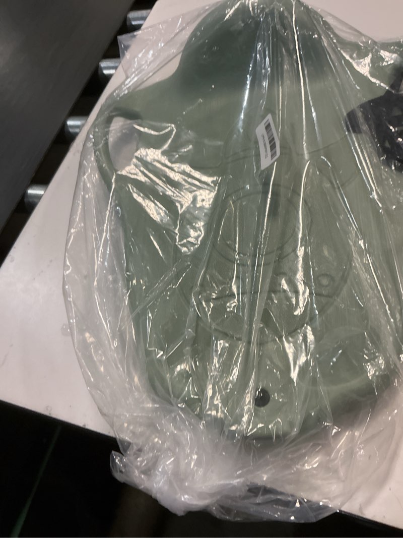 Condition photo showing As Is for (missing wheels )  large scooter board for kids, plastic floor scooter board with handles and buckle, gym scooters for indoor outdoor sports,sensory training green