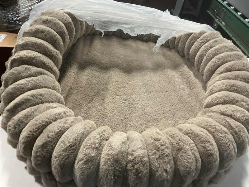 Condition photo showing As Is for BALANCE Luxury Donut Dog Bed, 36 Inches Round Dog Beds Large Sized Dogs Washable, Orthopedic Calming Dogs Bed for Pets with Anti-Slip Bottom, Oatmeal 36.0"L x 36.0"W x 7.5"Th Oatmeal