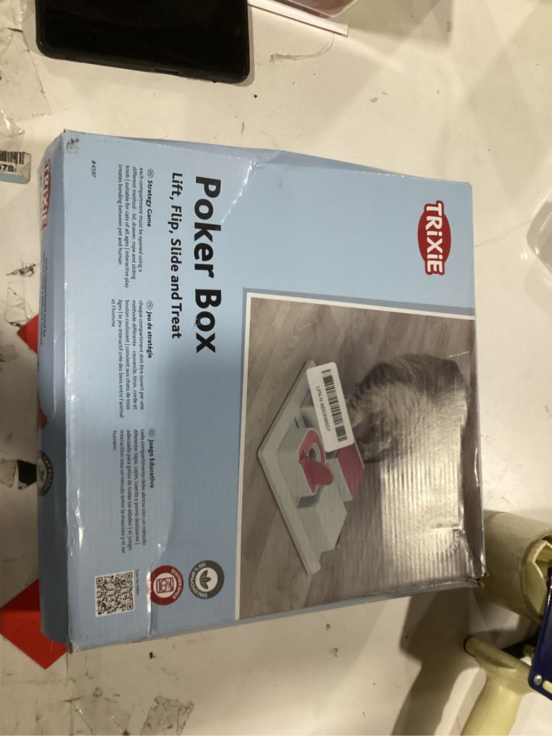 Condition photo showing As Is for TRIXIE Cat Activity Poker Box Strategy Game – Interactive Puzzle Toy with 4 Modules – Treat Puzzle F