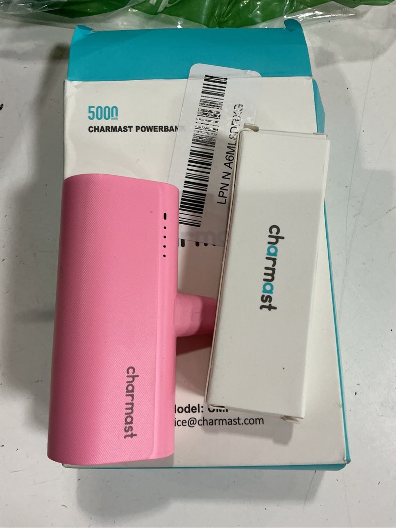 Condition photo showing New/Like New for charmast small portable charger 5000mah, ultra-compact 20w pd fast charging power bank mini battery pack compatible with iphone 14/14 pro max/13/13 pro max/12/12 pro max/11/xr/x/8/7/6, and more pink