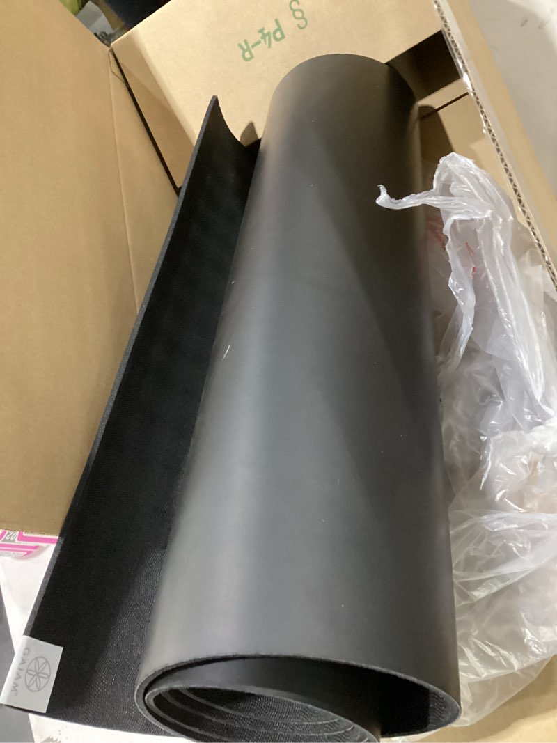 Condition photo showing As Is for Similar to stock photo!!! Gaiam Yoga Mat - Premium 5mm Solid Thick Non Slip Exercise & Fitness Mat for All Types of Yoga, Pilates & Floor Workouts Black