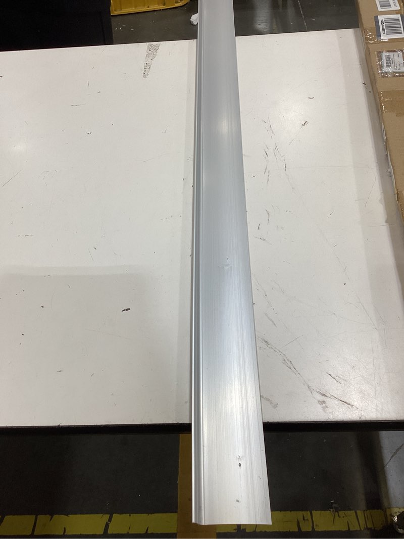 Condition photo showing As Is for hicarer 1 pcs 40 inch door rain drip cap guard exterior anodized aluminum overall height 1-1/2 inch overhead drip edge flashing weather stripping window deflector home top roof rain diverter, silver 40 inch silver 1