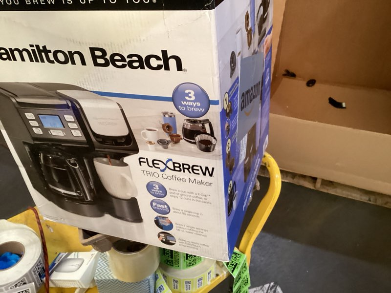 Condition photo showing As Is for Incomplete missing parts Hamilton Beach - FlexBrew Trio Coffee Maker - Black