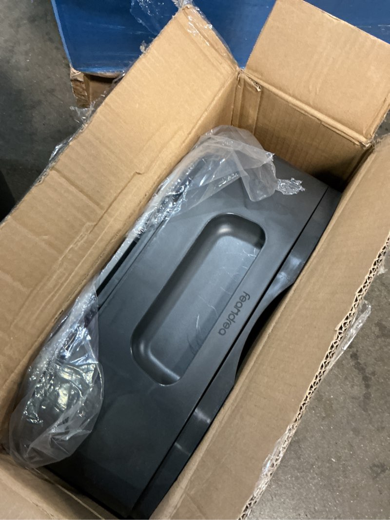 Condition photo showing As Is for feandrea cat litter box with lid, xl enclosed litter box with slide-out tray, scoop, brush, anti-tracking, for cats of different sizes, dove gray and slat gray uppt002b01 21.3"l x 16.9"w x 15.7"h dove gray + slat gray